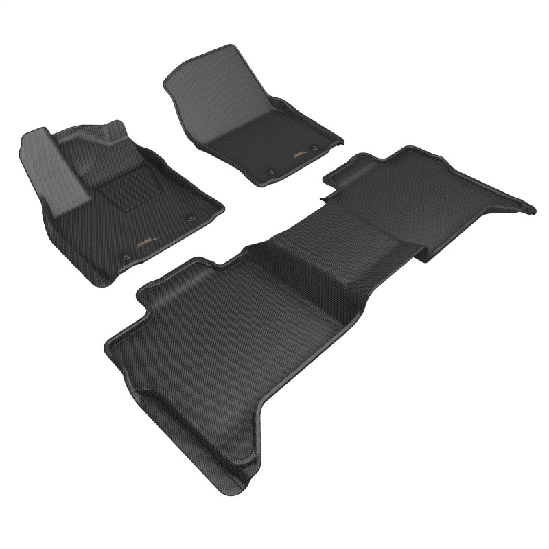 Toyota Tundra Floor Mat Set - Front + Rear - 3D MAXpider - Kagu Series - Black - `22-`27
